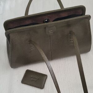 Alfani Dark Green Shoulder Bag With OrIginal Mirror Leather